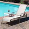 Costway Patio Lounge Chair Chaise Adjustable Reclining Armrest Navy/Brown/Grey